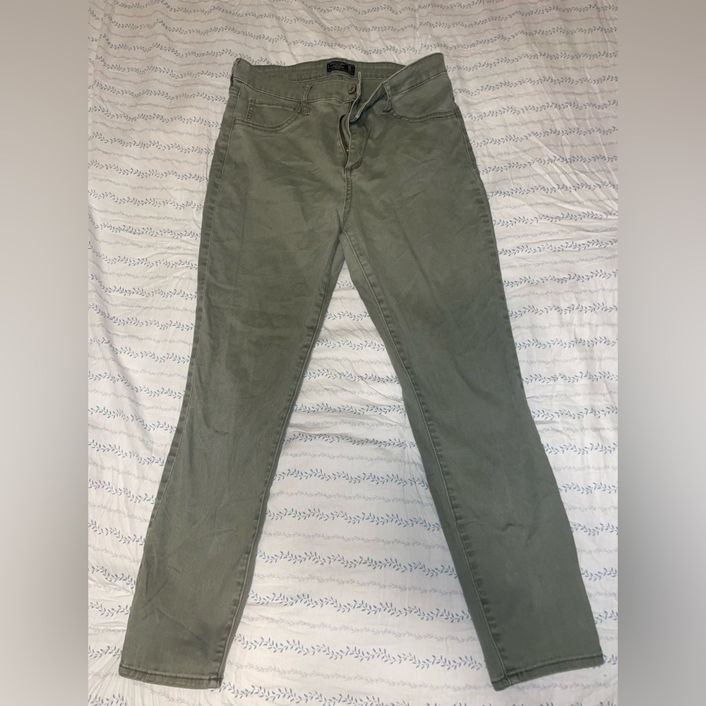 Abercrombie & Fitch Sage Green High-Rise Pants